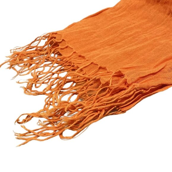 Auth FURLA - Orange Hemp Scarf - Picture 3 of 6